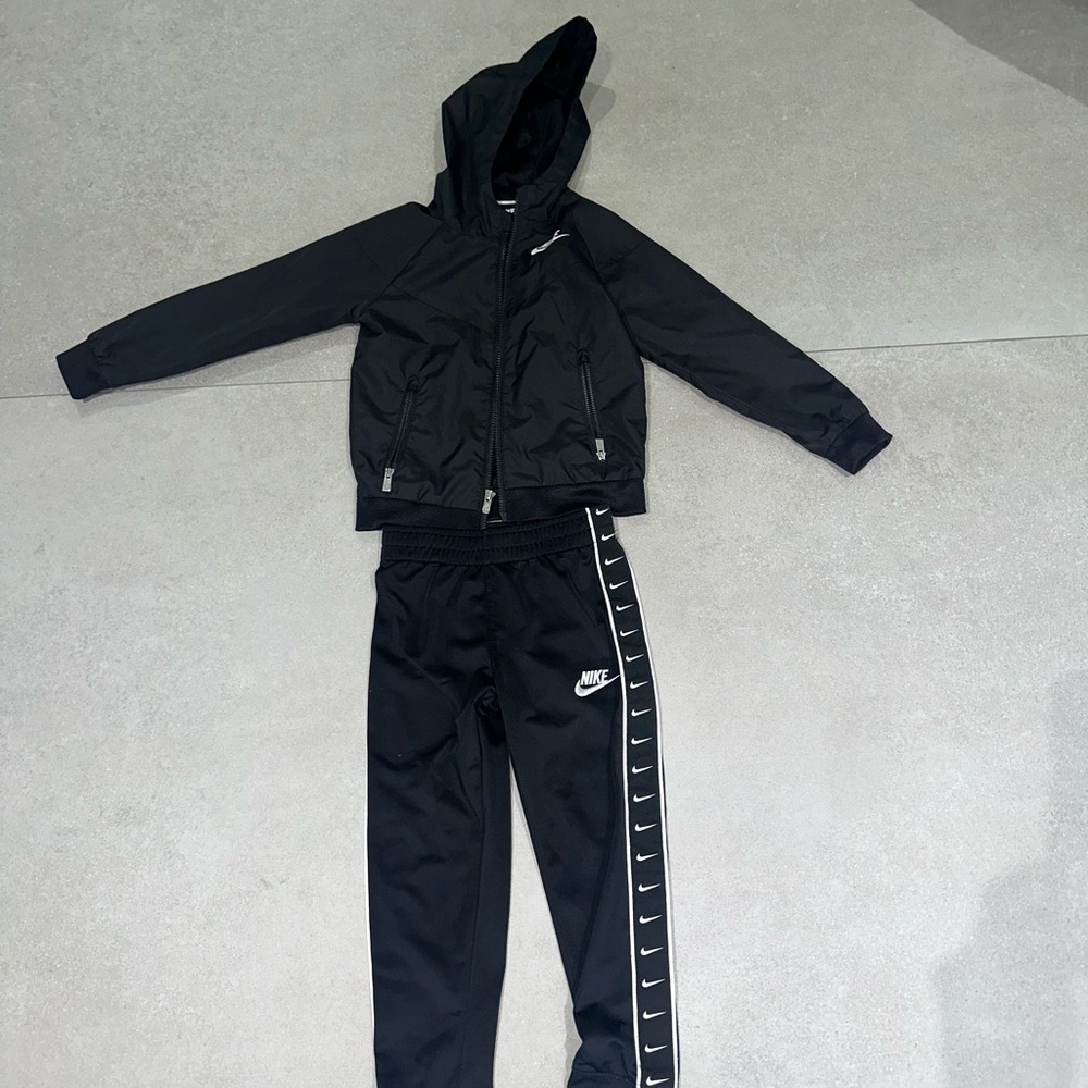 Nike Black Hooded Tracksuit with Logo Accents